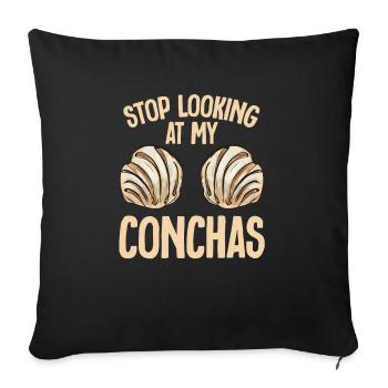 Concha Hispanic Mexikanisch Pan Dulce - Sofakissenbezug 45 x 45 cm - Schwarz - Vorne