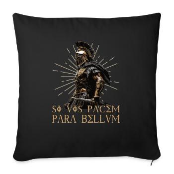 Si Vis Pacem Para Bellum, Lateinisch, Spartaner - Sofakissenbezug 45 x 45 cm - Schwarz - Vorne