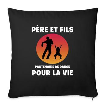 Father and Son Dance Retro Vintage Dad - Sofa pillowcase 17,3'' x 17,3'' (45 x 45 cm) - black - Front