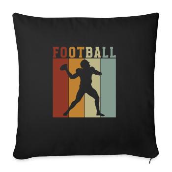American Football Tshirt Men's Kids Football - Sofa pillowcase 17,3'' x 17,3'' (45 x 45 cm) - black - Front