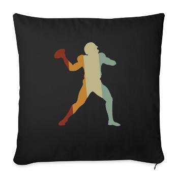 American Football Tshirt Men's Kids Football - Sofa pillowcase 17,3'' x 17,3'' (45 x 45 cm) - black - Front