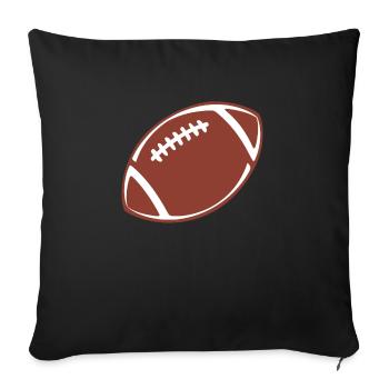 American Football Tshirt Men's Kids Football - Sofa pillowcase 17,3'' x 17,3'' (45 x 45 cm) - black - Front