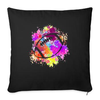 American Football Tshirt Men's Kids Football - Sofa pillowcase 17,3'' x 17,3'' (45 x 45 cm) - black - Front