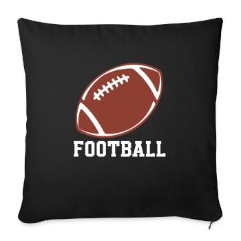 American Football Tshirt Men's Kids Football - Sofa pillowcase 17,3'' x 17,3'' (45 x 45 cm) - black - Front