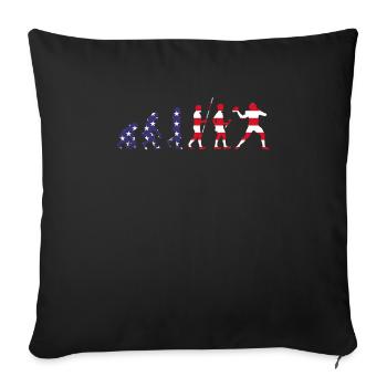 American Football Tshirt Men's Kids Football - Sofa pillowcase 17,3'' x 17,3'' (45 x 45 cm) - black - Front