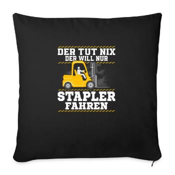 Conducteur de chariot élévateur Magasinier Magasinier - Housse de coussin décorative 45 x 45 cm - noir - Devant