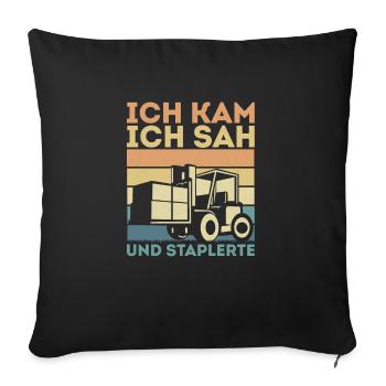 Conducteur de chariot élévateur Magasinier - Housse de coussin décorative 45 x 45 cm - noir - Devant