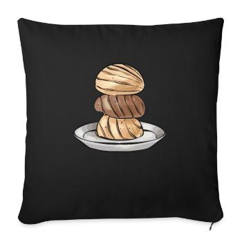 Concha Hispanic Mexikanisch Pan Dulce - Sofakissenbezug 45 x 45 cm - Schwarz - Vorne