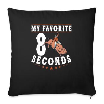 Bullenreiter Rodeo Western Cowboy Bull Riding - Sofakissenbezug 45 x 45 cm - Schwarz - Vorne