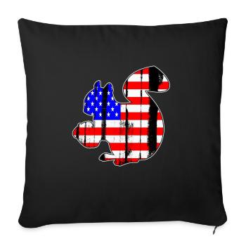 USA American Flag Squirrel Chipmunks Animal Lover - Sofa pillowcase 17,3'' x 17,3'' (45 x 45 cm) - black - Front