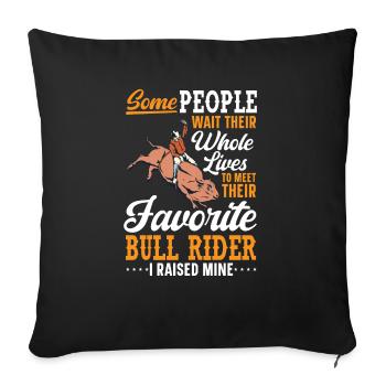 Bullenreiter Rodeo Western Cowboy Bull Riding - Sofakissenbezug 45 x 45 cm - Schwarz - Vorne