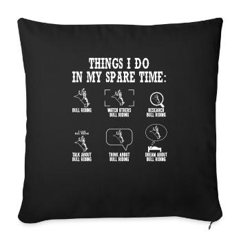 Bull Rider Rodeo Western Cowboy Bull Riding - Sofa pillowcase 17,3'' x 17,3'' (45 x 45 cm) - black - Front