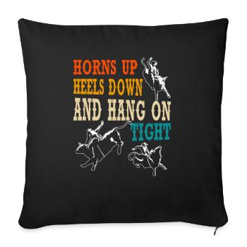 Bull Rider Rodeo Western Cowboy Bull Riding - Sofa pillowcase 17,3'' x 17,3'' (45 x 45 cm) - black - Front