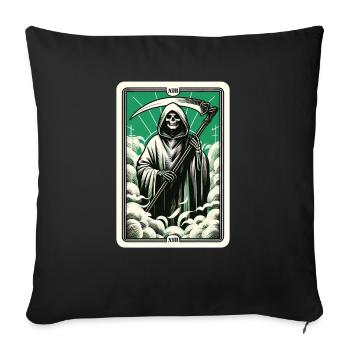 Tarot Card Death XIII, Tarot Card Grim Reaper - Sofa pillowcase 17,3'' x 17,3'' (45 x 45 cm) - black - Front