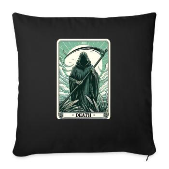 Tarotkarte Tod XIII, Tarot Karte Sensenmann - Sofakissenbezug 45 x 45 cm - Schwarz - Vorne
