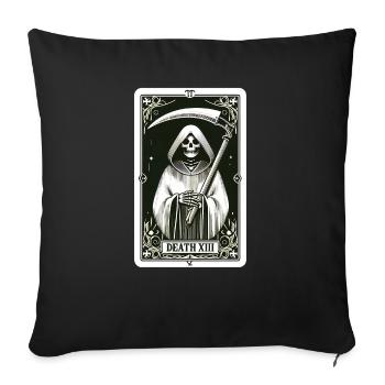 Tarot Card Death XIII, Tarot Card Grim Reaper - Sofa pillowcase 17,3'' x 17,3'' (45 x 45 cm) - black - Front