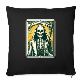 Tarotkarte Tod XIII, Tarot Karte Sensenmann - Sofakissenbezug 45 x 45 cm - Schwarz - Vorne