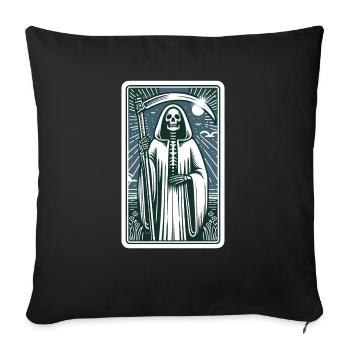 Tarot Card Death XIII, Tarot Card Grim Reaper - Sofa pillowcase 17,3'' x 17,3'' (45 x 45 cm) - black - Front