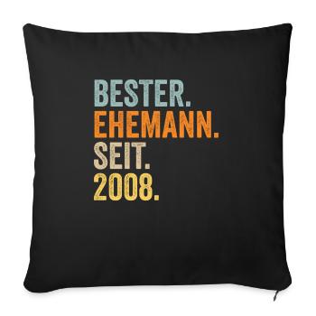 Meilleur mari de la Saint-Valentin depuis 2008 - Housse de coussin décorative 45 x 45 cm - noir - Devant