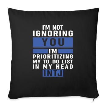 Personnalité Intj : Introvertis - Housse de coussin décorative 45 x 45 cm - noir - Devant