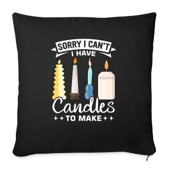 Drôle de fabricant de bougies Candle Maker Saying - Housse de coussin décorative 45 x 45 cm - noir - Devant