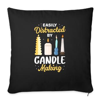 Drôle de fabricant de bougies Candle Maker Saying - Housse de coussin décorative 45 x 45 cm - noir - Devant