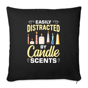 Drôle de fabricant de bougies Candle Maker Saying - Housse de coussin décorative 45 x 45 cm - noir - Devant