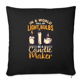 Drôle de fabricant de bougies Candle Maker Saying - Housse de coussin décorative 45 x 45 cm - noir - Devant