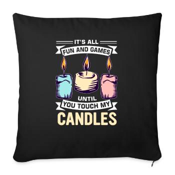 Drôle de fabricant de bougies Candle Maker Saying - Housse de coussin décorative 45 x 45 cm - noir - Devant