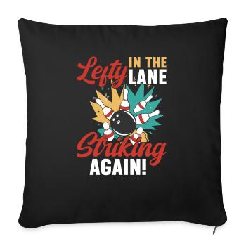 Bowling Left-handed Left-handed bowler - Sofa pillowcase 17,3'' x 17,3'' (45 x 45 cm) - black - Front