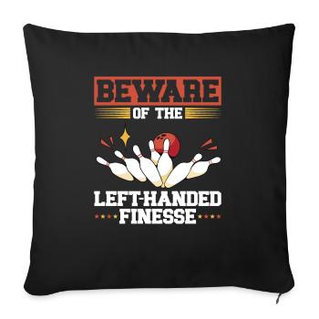Bowling Left-handed Left-handed bowler - Sofa pillowcase 17,3'' x 17,3'' (45 x 45 cm) - black - Front