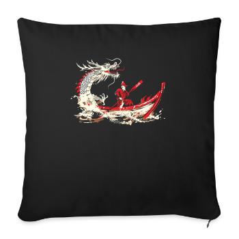 Lustiges Drachenboot-paddel - Sofakissenbezug 45 x 45 cm - Schwarz - Vorne