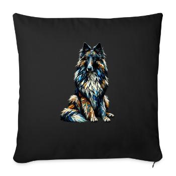 Polygon Art Berger Belge Groenendael Belge - Housse de coussin décorative 45 x 45 cm - noir - Devant