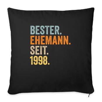 Valentine's Day Best Husband Since 1998 - Sofa pillowcase 17,3'' x 17,3'' (45 x 45 cm) - black - Front
