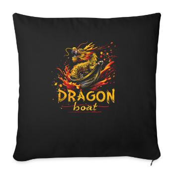 Lustiges Drachenboot-paddel - Sofakissenbezug 45 x 45 cm - Schwarz - Vorne