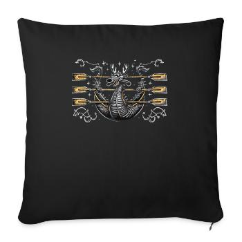 Lustiges Drachenboot-paddel - Sofakissenbezug 45 x 45 cm - Schwarz - Vorne