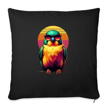 Lunettes de soleil rétro coucher de soleil Canary Birdwatching - Housse de coussin décorative 45 x 45 cm - noir - Devant