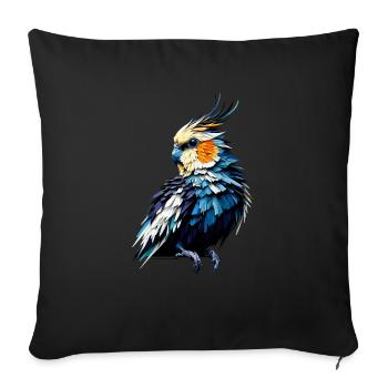 Polygon Art Cockatiel Birdwatching Cockatiels - Sofa pillowcase 17,3'' x 17,3'' (45 x 45 cm) - black - Front
