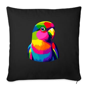 Colorful Pop Art Lovebird Birdwatching - Sofa pillowcase 17,3'' x 17,3'' (45 x 45 cm) - black - Front