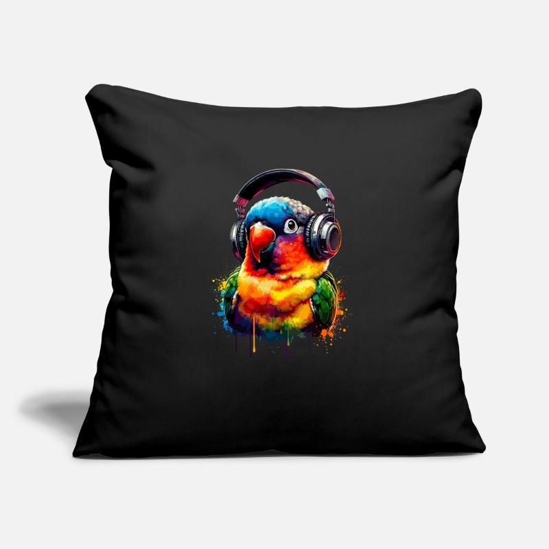 Splash Art Casque Inséparable Observation des oiseaux Housse de coussin décorative 45 x 45 cm