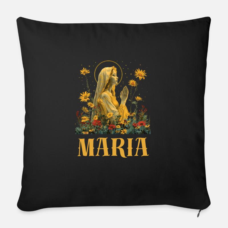 Maria - Sofakissenbezug 45 x 45 cm - Schwarz