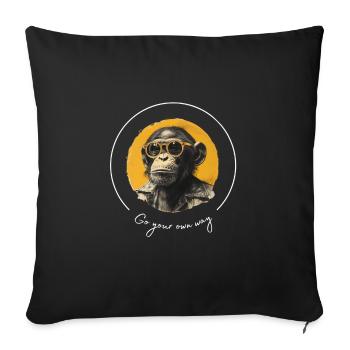 Affe Sonnenbrille Cool - Sofakissenbezug 45 x 45 cm - Schwarz - Vorne