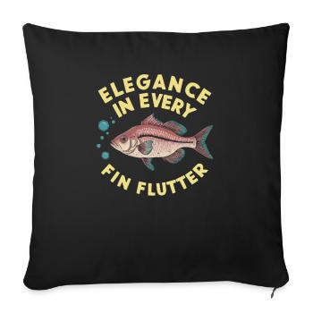 Cerise, Barbe, Poisson, Aquarium, Eau douce, Aquariophilie, - Housse de coussin décorative 45 x 45 cm - noir - Devant