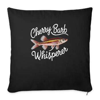 Cerise, Barbe, Poisson, Aquarium, Eau douce, Aquariophilie, - Housse de coussin décorative 45 x 45 cm - noir - Devant