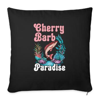 Poisson barbelé cerisier Poisson d'aquarium d'eau douce Aquariste - Housse de coussin décorative 45 x 45 cm - noir - Devant