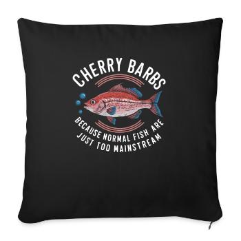 Cerise, Barbe, Poisson, Aquarium, Eau douce, Aquariophilie, - Housse de coussin décorative 45 x 45 cm - noir - Devant