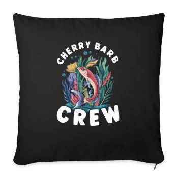 Poisson barbelé cerisier Poisson d'aquarium d'eau douce Aquariste - Housse de coussin décorative 45 x 45 cm - noir - Devant