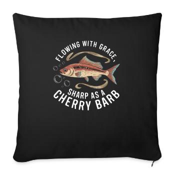 Poisson barbelé cerisier Poisson d'aquarium d'eau douce Aquariste - Housse de coussin décorative 45 x 45 cm - noir - Devant