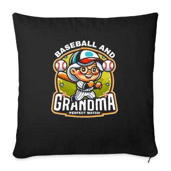 Baseball Oma Großmutter Großelterntag - Sofakissenbezug 45 x 45 cm - Schwarz - Vorne