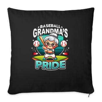 Journée des grands-parents de grand-mère de baseball - Housse de coussin décorative 45 x 45 cm - noir - Devant